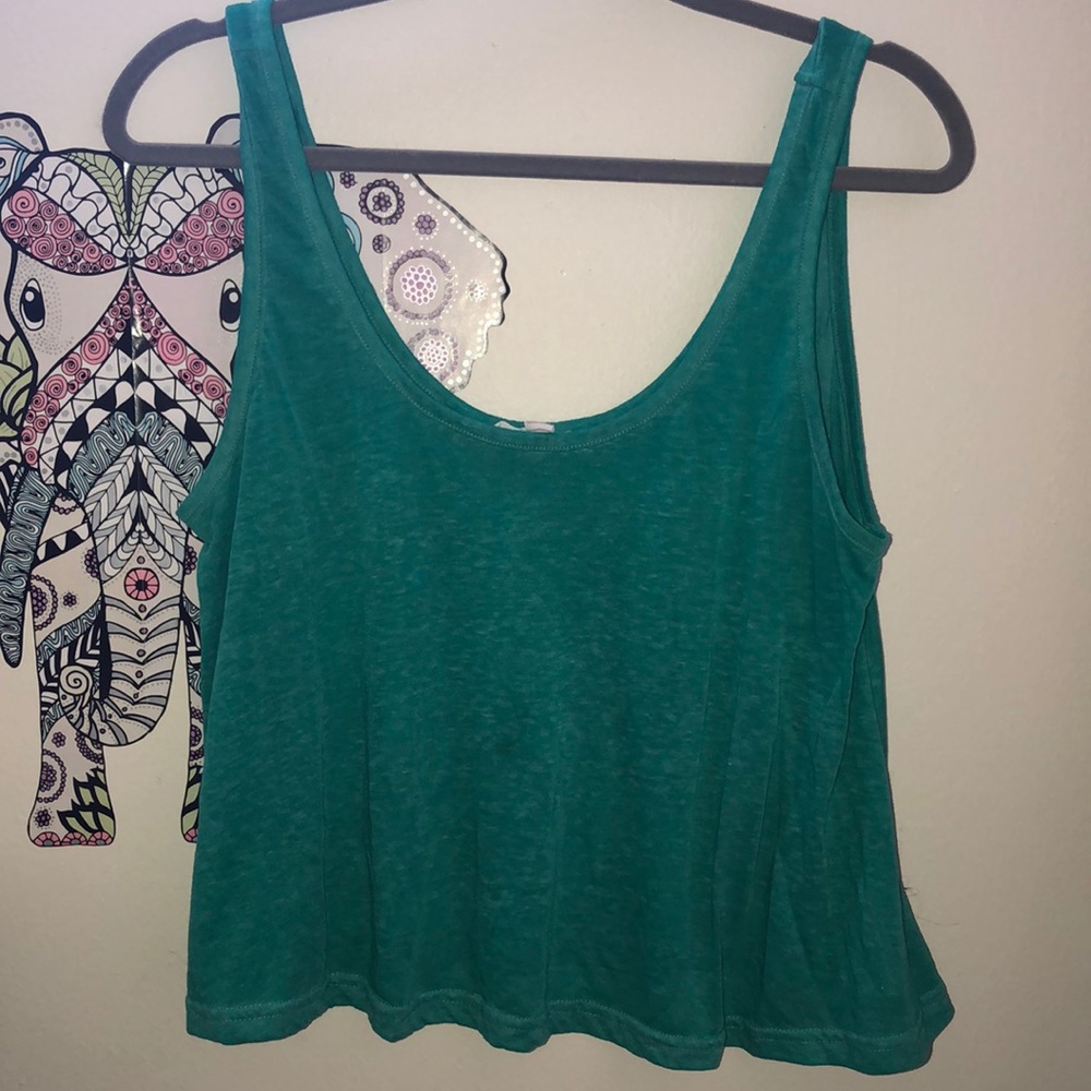 🛑 Green/teal sheer short/crop top